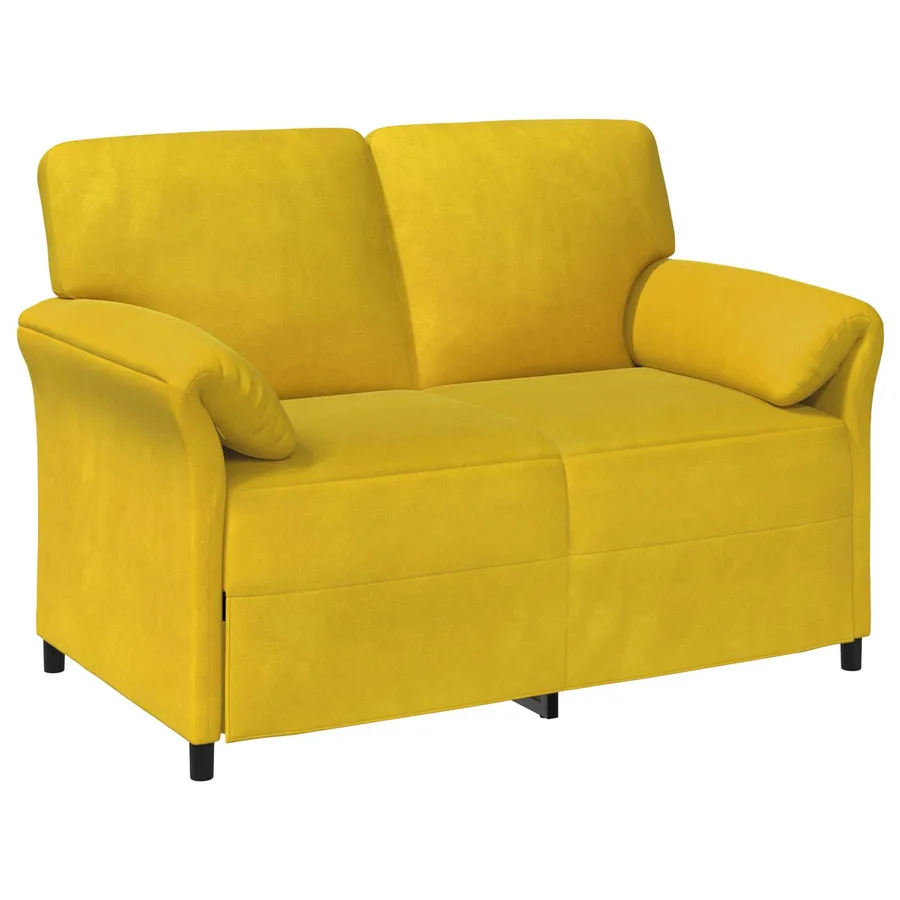 Sofa 2 places Jaune 138 x 83 x 95 cm Velours - 2