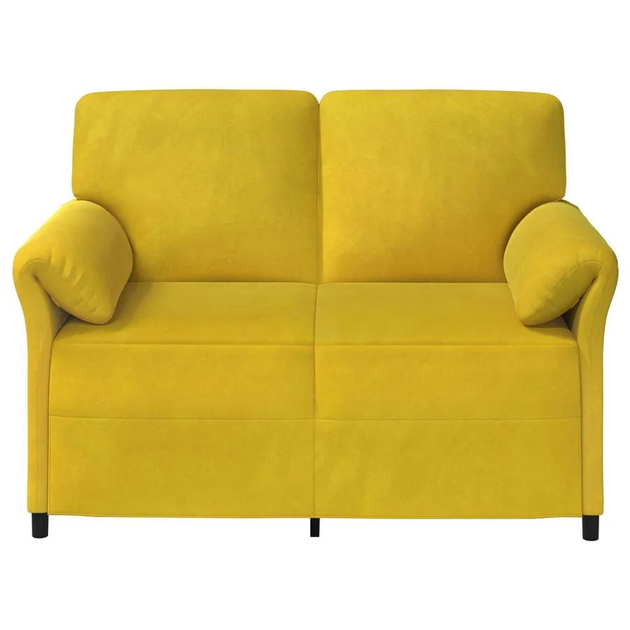 Sofa 2 places Jaune 138 x 83 x 95 cm Velours - 3