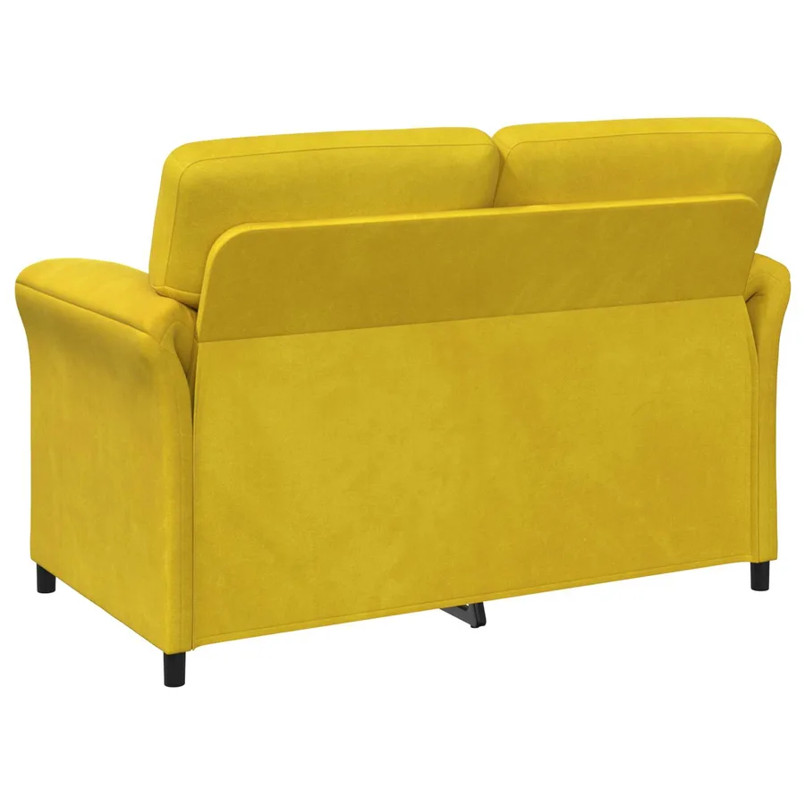 Sofa 2 places Jaune 138 x 83 x 95 cm Velours - 5