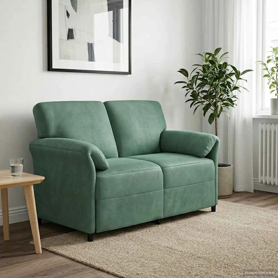 Sofa 2 places Vert Mer 138 x 83 x 95 cm Velours