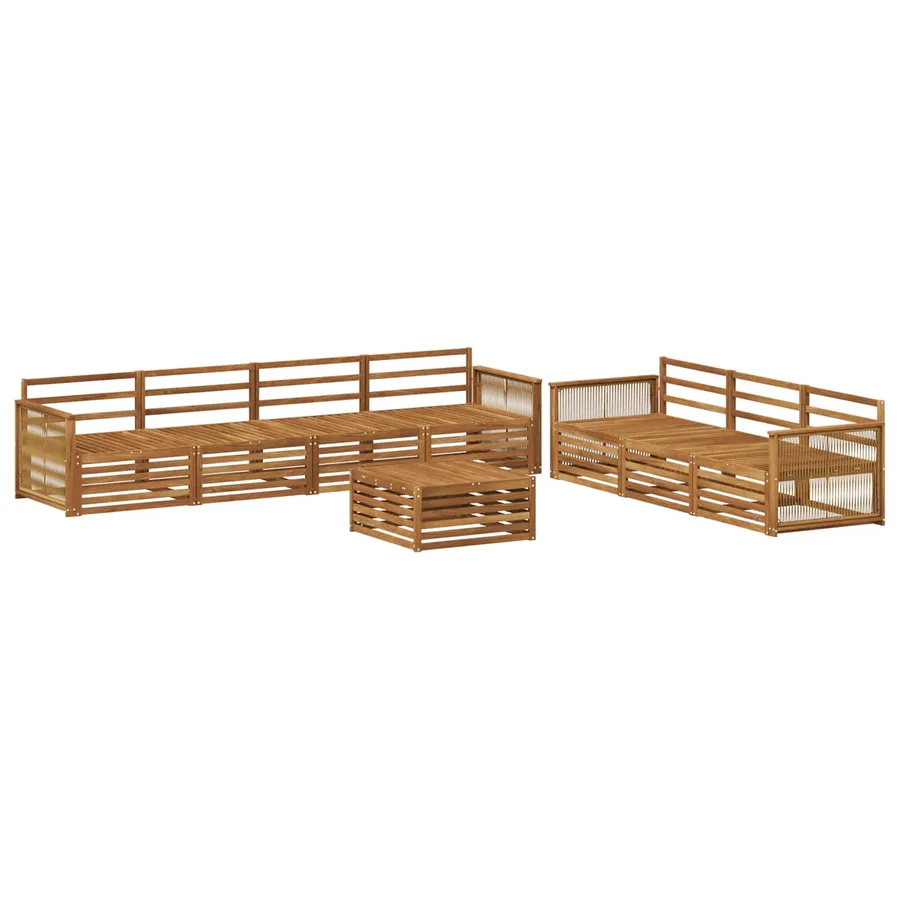 Ensemble de canapés d'extérieur 8 pcs Naturel - 2