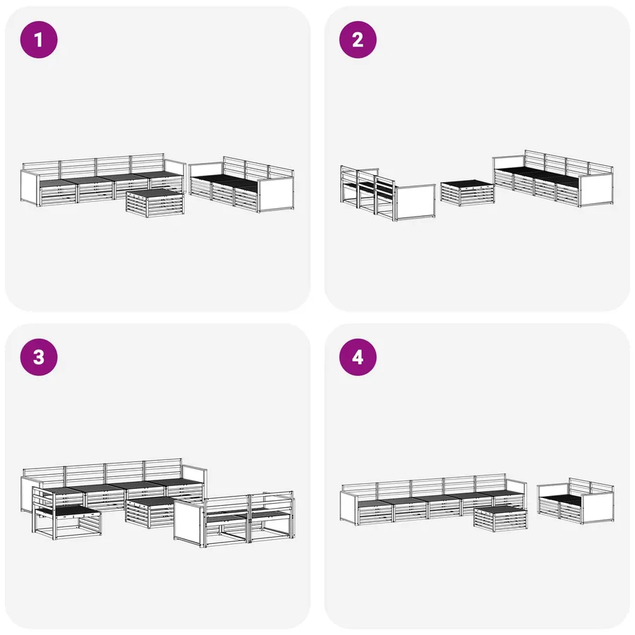 Ensemble de canapés d'extérieur 8 pcs Naturel - 7