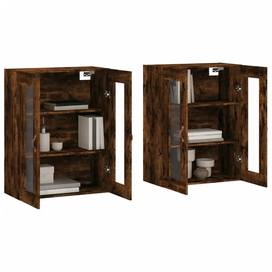 Armoires murales 2 pcs chêne fumé bois d'ingénierie - 3
