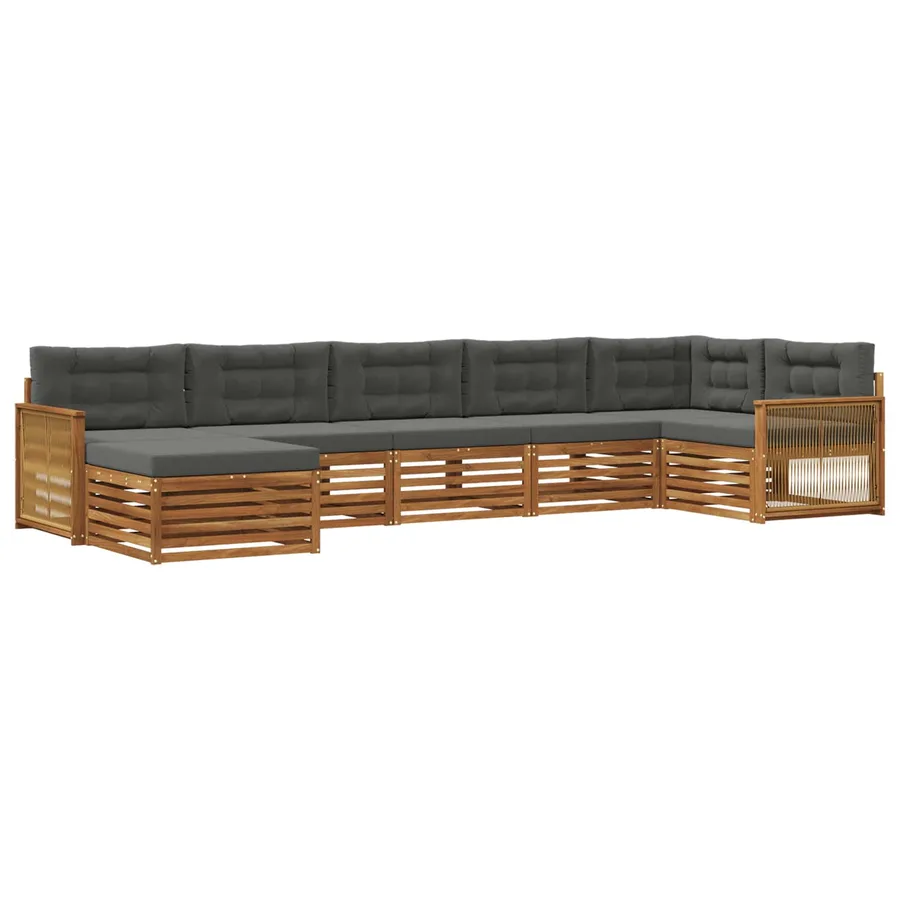 Ensemble de canapés d'extérieur 7 pcs Naturel et Anthracite - 2