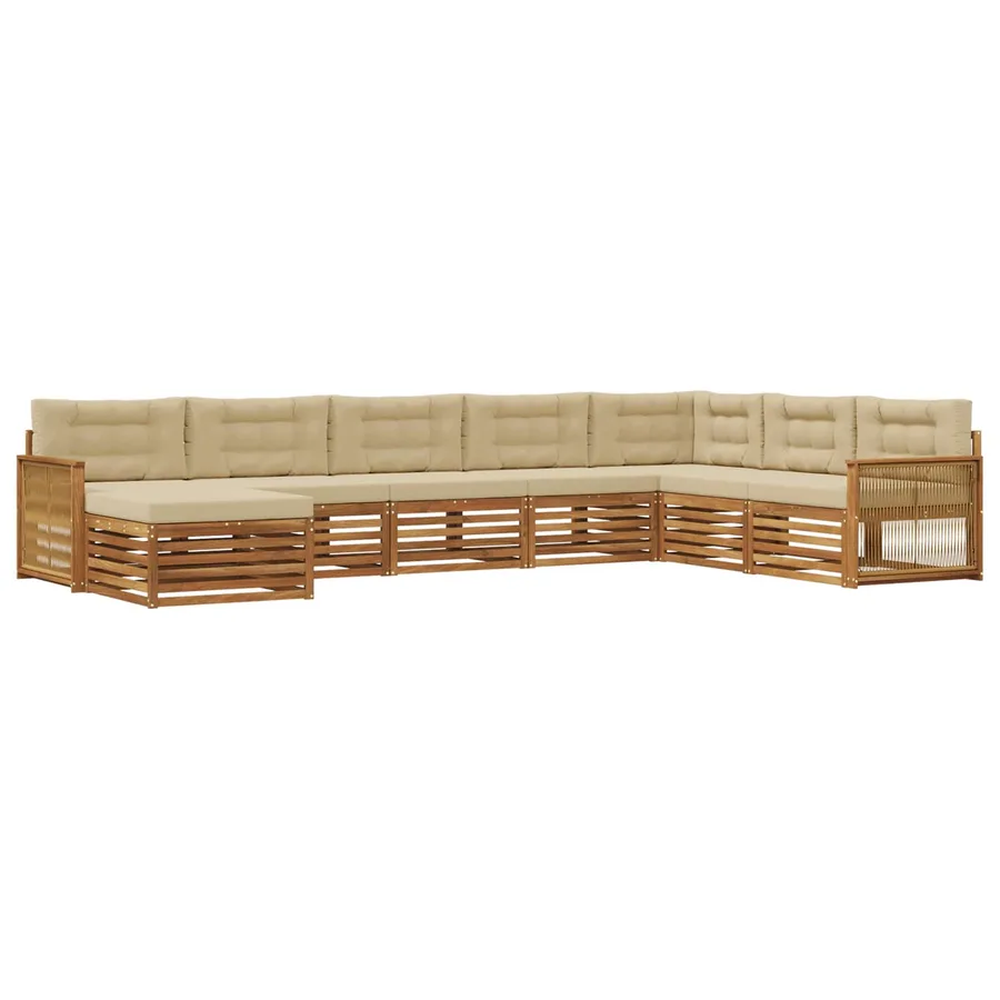 Ensemble de canapés d'extérieur 8 pcs Naturel et Beige - 2
