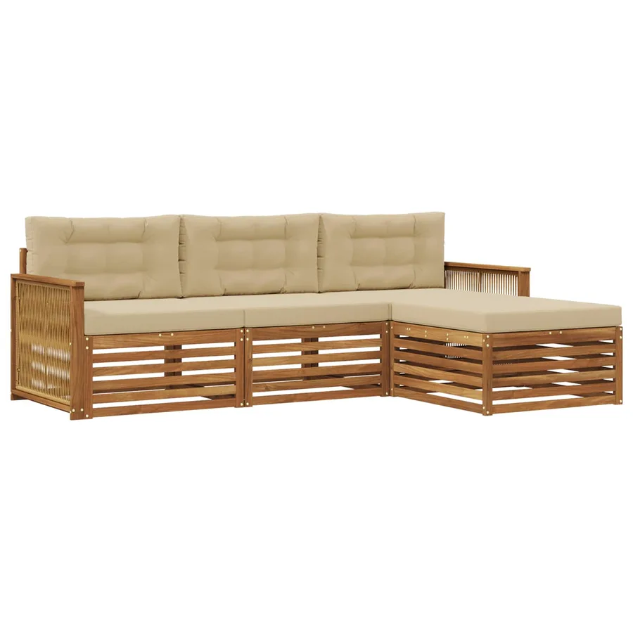 Ensemble de canapés d'extérieur avec coussin Naturel et Beige - 2