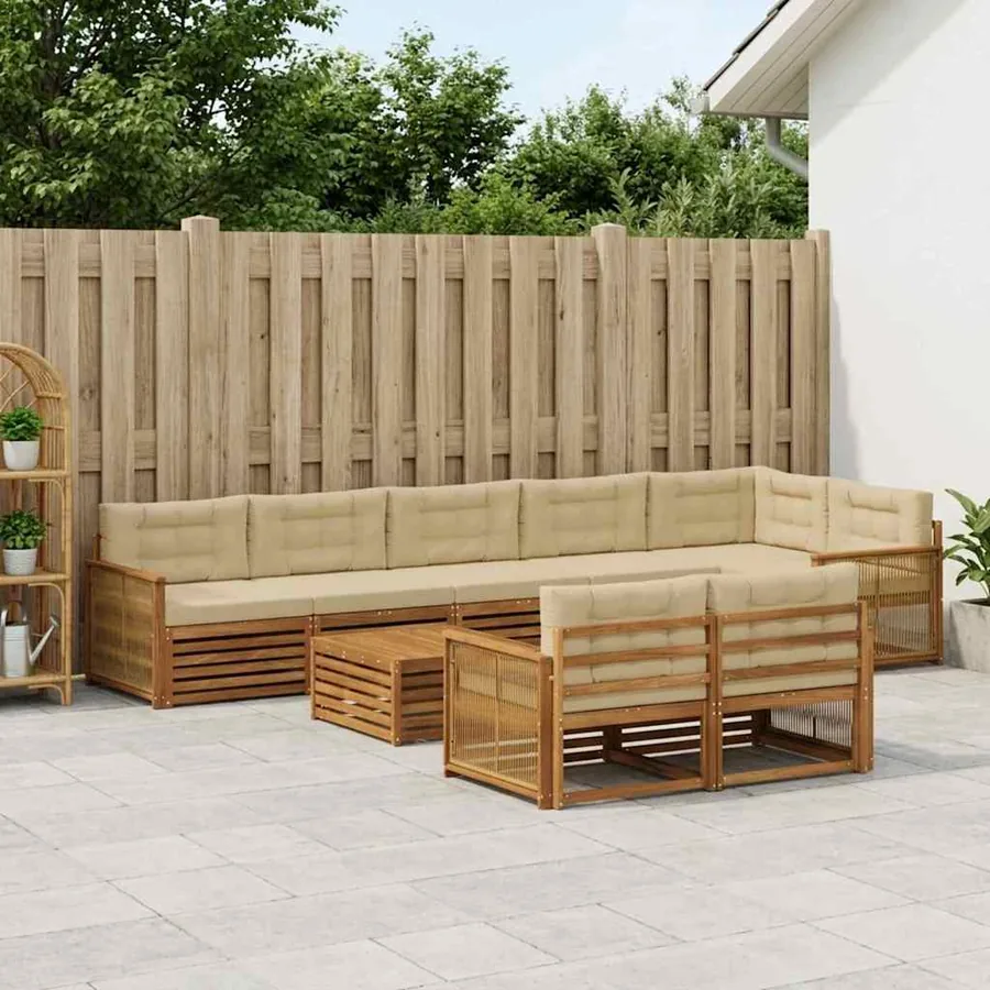 Ensemble de canapés d'extérieur avec coussin 9 pcs