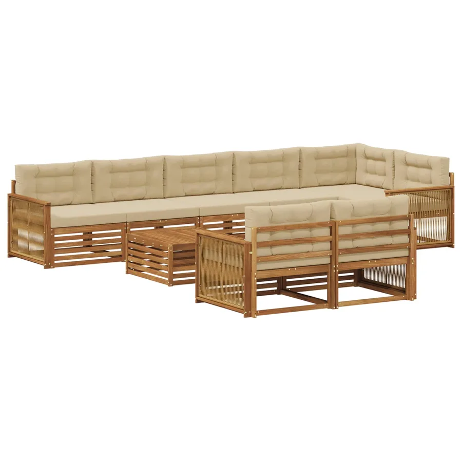 Ensemble de canapés d'extérieur avec coussin 9 pcs - 2