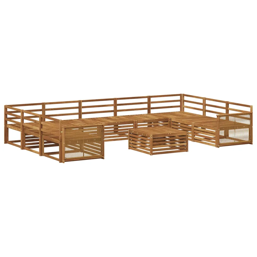 Ensemble de canapés d'extérieur 10 pcs Naturel - 2