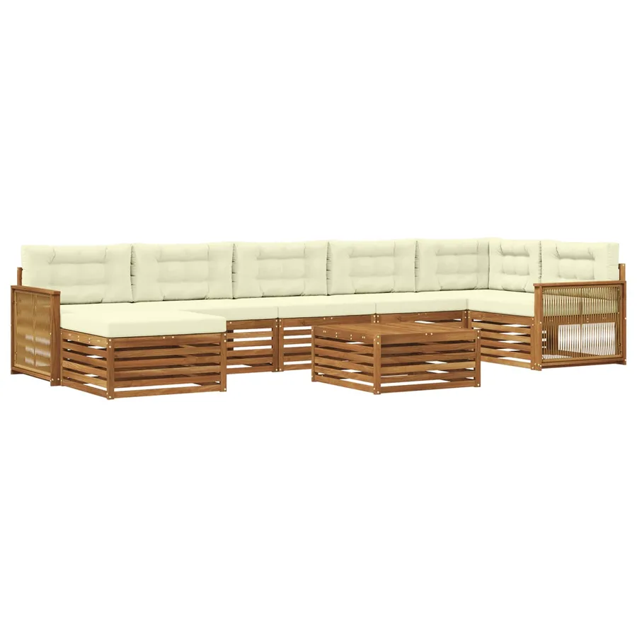 Ensemble de canapés d'extérieur 8 pcs Naturel et Crème - 2