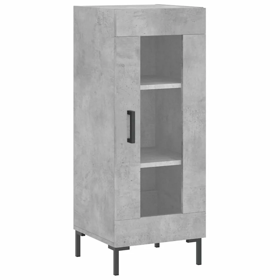 Buffet haut Gris béton 34,5x34x180 cm Bois d'ingénierie - 5