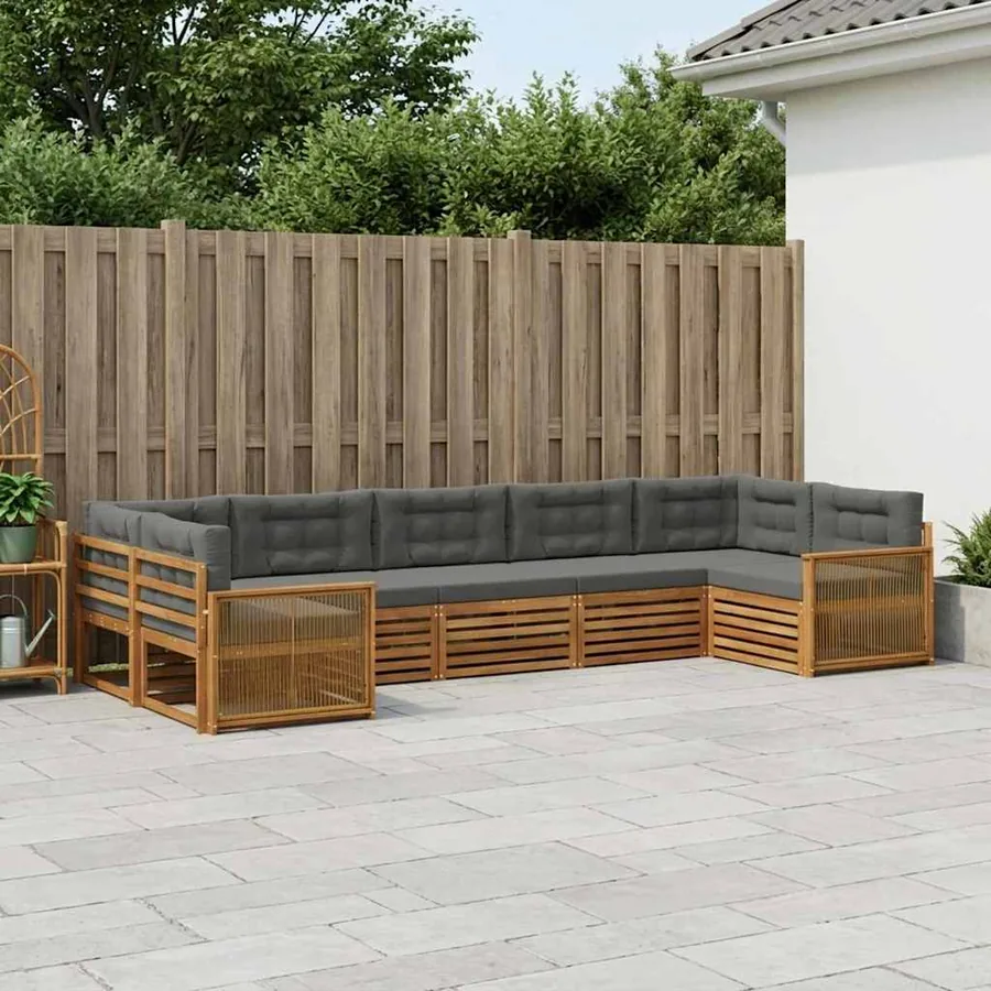 Ensemble de canapés d'extérieur 7 pcs Naturel et Anthracite