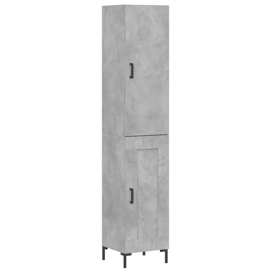 Buffet haut Gris béton 34,5x34x180 cm Bois d'ingénierie - 2