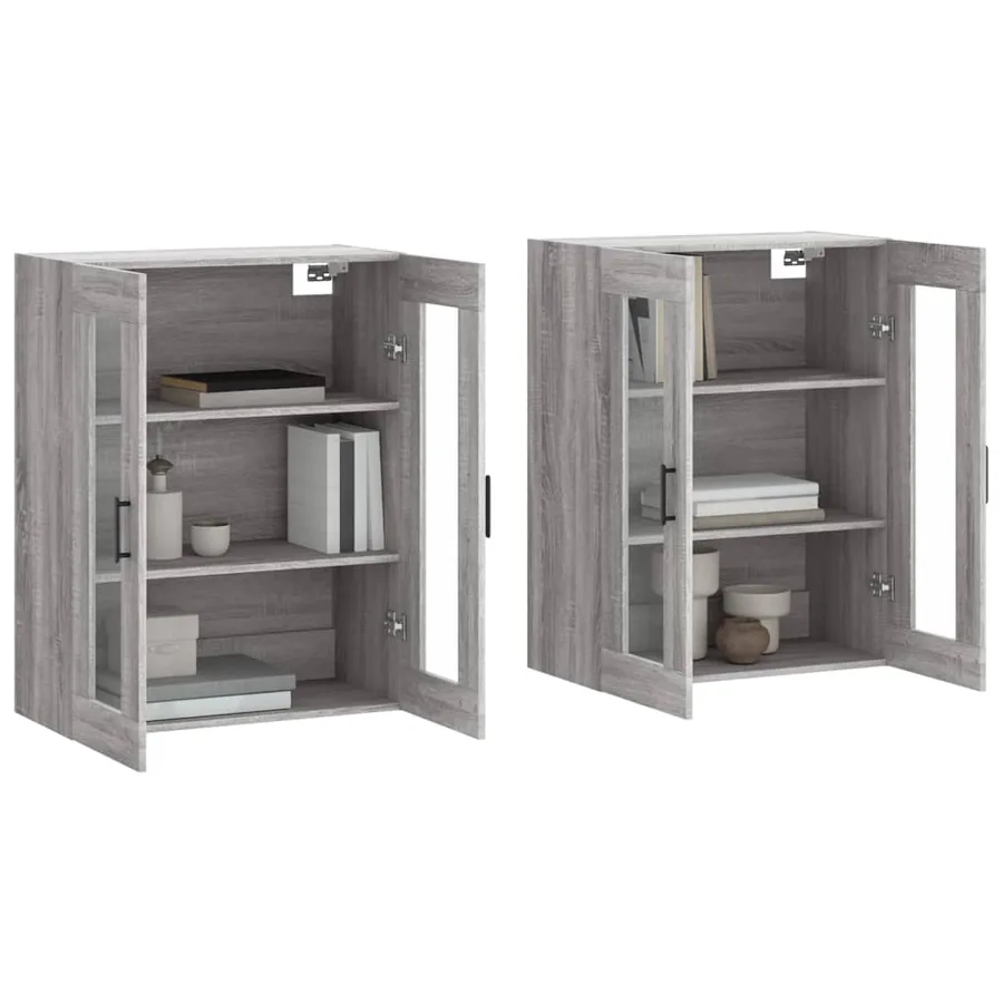 Armoires murales 2 pcs sonoma gris bois d'ingénierie - 3