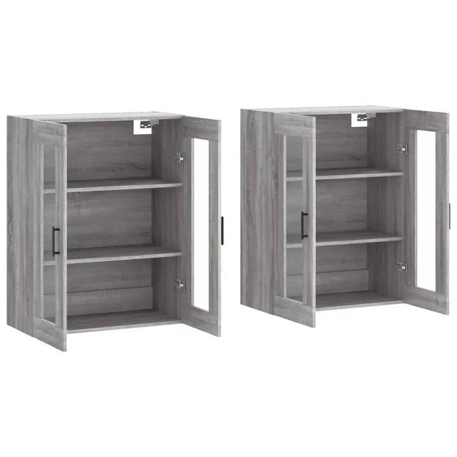 Armoires murales 2 pcs sonoma gris bois d'ingénierie - 4