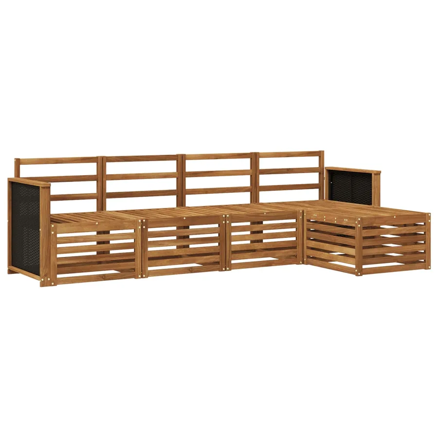 Ensemble de canapés d'extérieur 5 pcs Naturel - 2