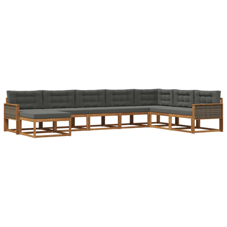 Ensemble de canapés d'extérieur 8 pcs Naturel et Anthracite - 2
