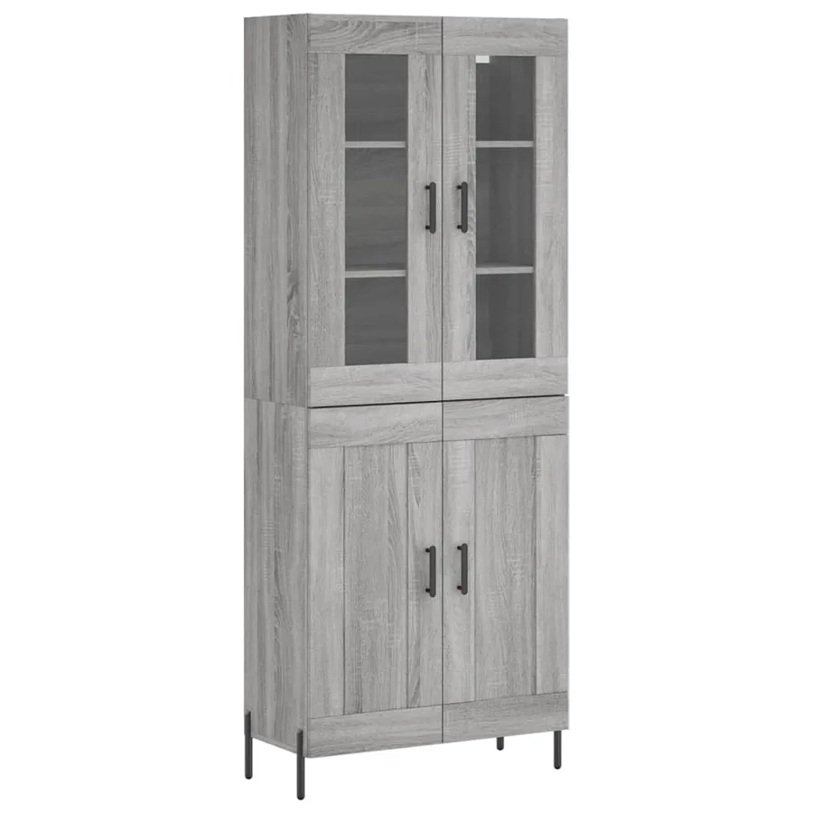 Buffet haut Sonoma gris 69,5x34x180 cm Bois d'ingénierie - 2