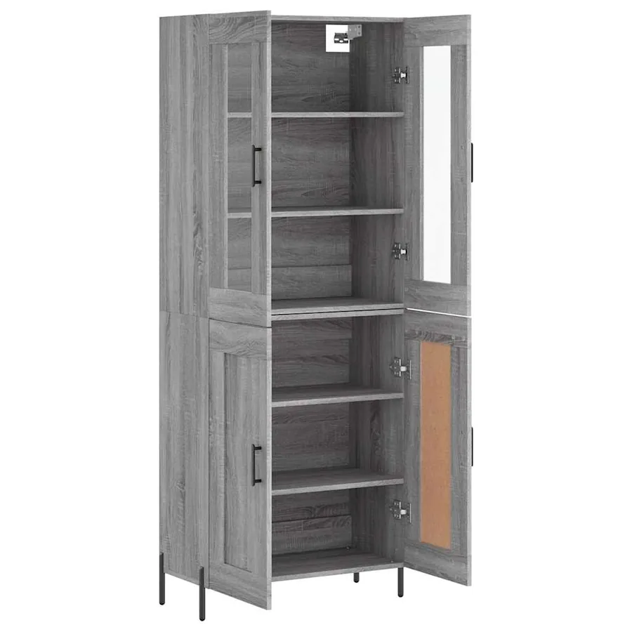 Buffet haut Sonoma gris 69,5x34x180 cm Bois d'ingénierie - 4