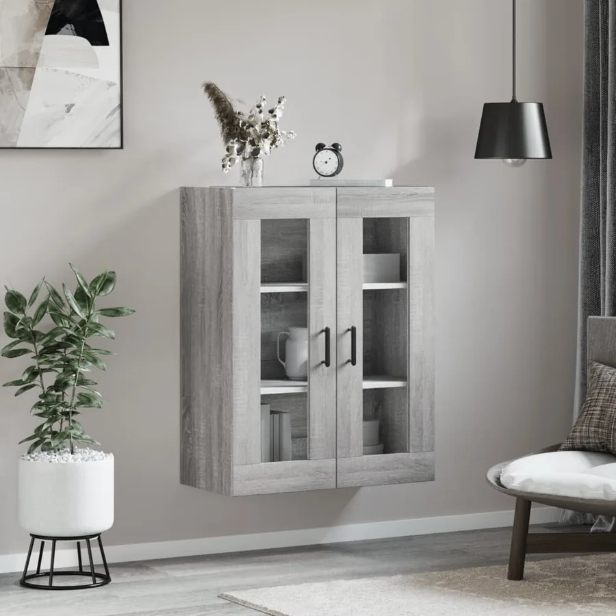Armoire murale sonoma gris 69,5x34x90 cm - 3