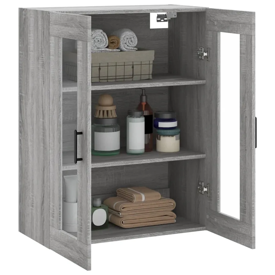 Armoire murale sonoma gris 69,5x34x90 cm - 5