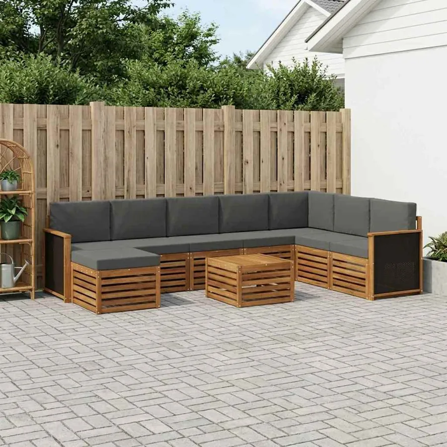 Ensemble de canapés d'extérieur 7 pcs Naturel et Anthracite