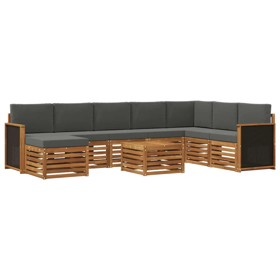Ensemble de canapés d'extérieur 7 pcs Naturel et Anthracite - 2