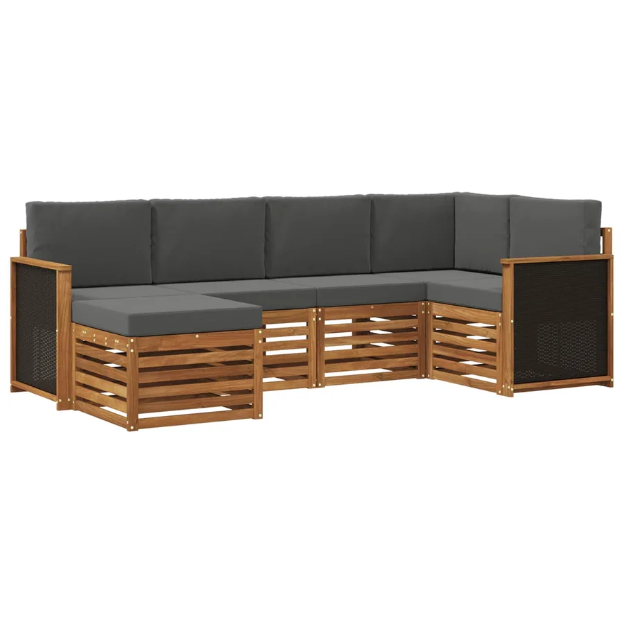Ensemble de canapé d'angle 5 pcs Naturel et Anthracite - 2