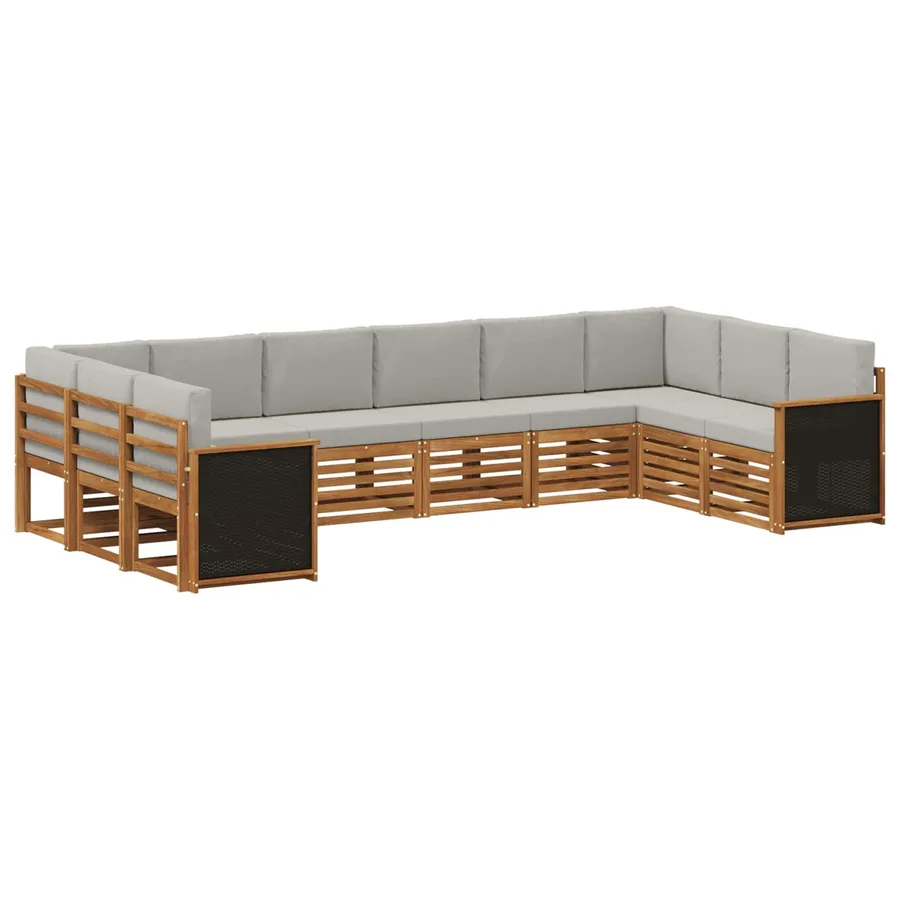 Ensemble de canapé d'angle 7 pcs Naturel et gris clair - 2