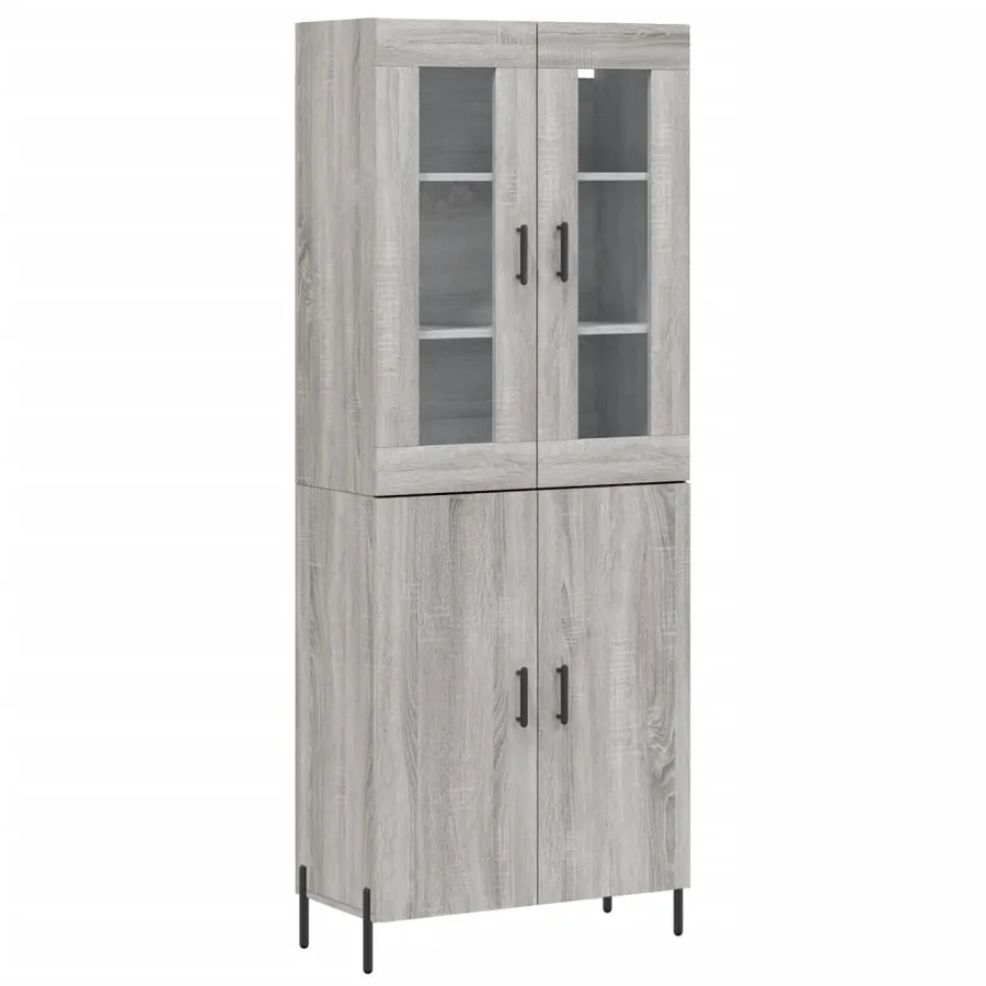 Buffet haut Sonoma gris 69,5x34x180 cm Bois d'ingénierie - 2
