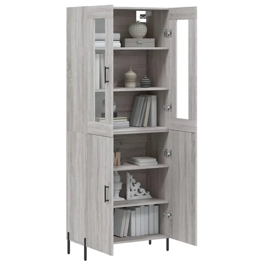 Buffet haut Sonoma gris 69,5x34x180 cm Bois d'ingénierie - 3