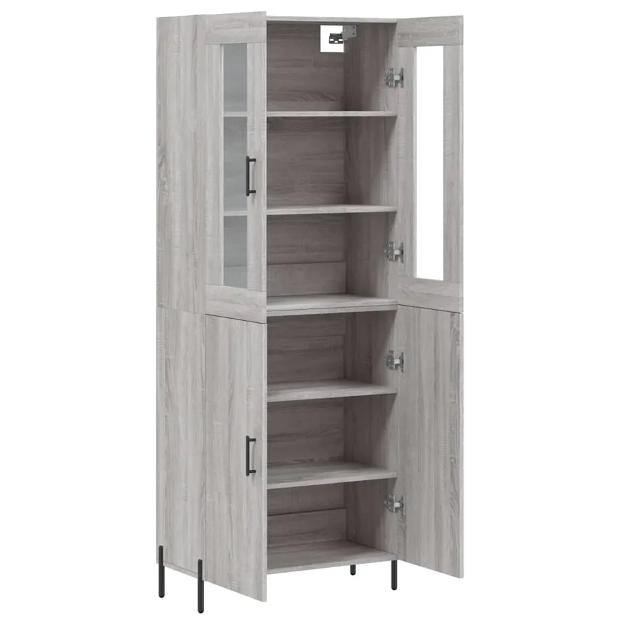 Buffet haut Sonoma gris 69,5x34x180 cm Bois d'ingénierie - 4
