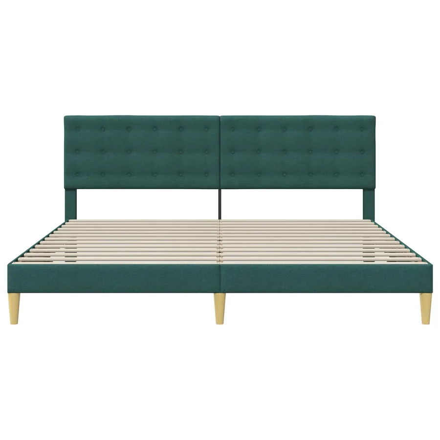 Cadre de lit avec tête de lit Vert foncé 180 x 200 cm Tissu - 4