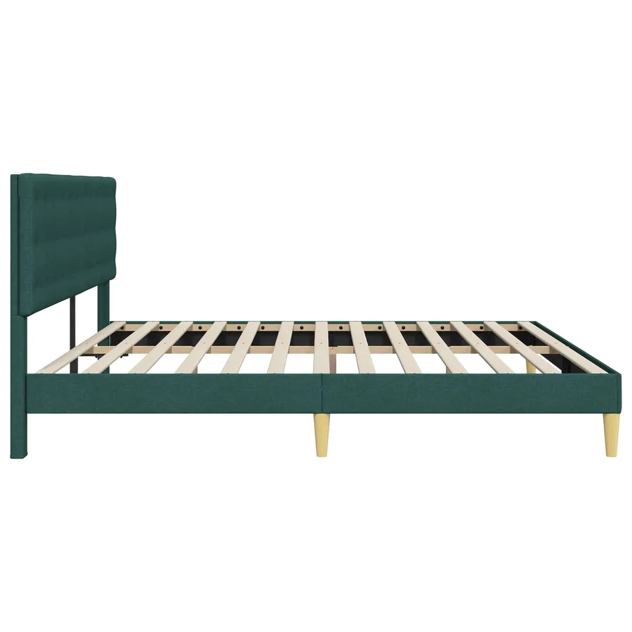 Cadre de lit avec tête de lit Vert foncé 180 x 200 cm Tissu - 5