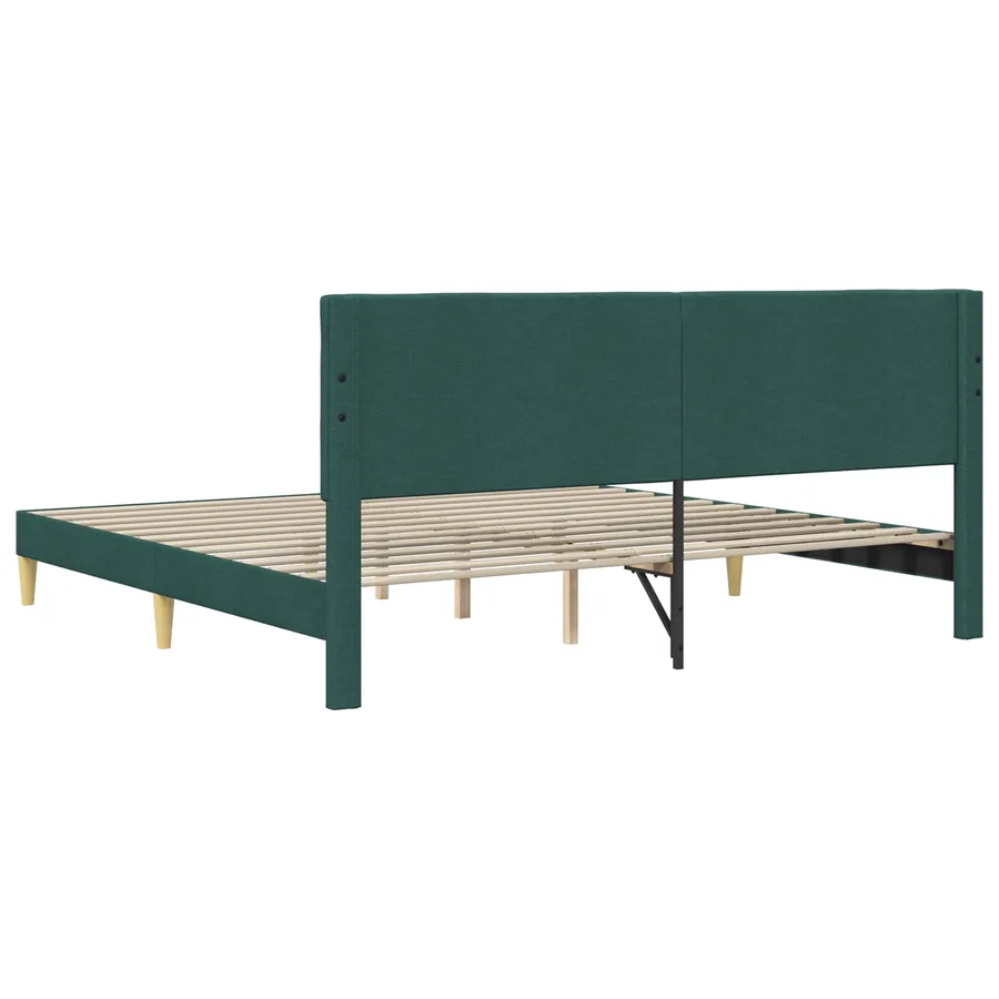 Cadre de lit avec tête de lit Vert foncé 180 x 200 cm Tissu - 6