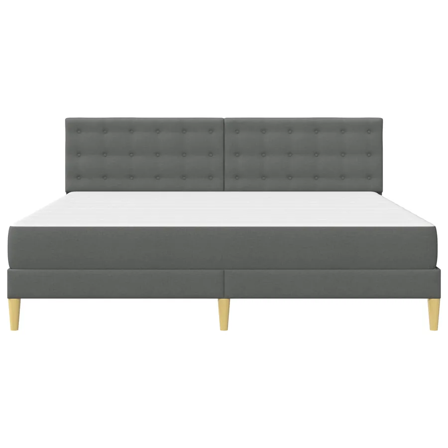 Cadre de lit avec matelas Gris foncé 180 x 200 cm tissu - 6