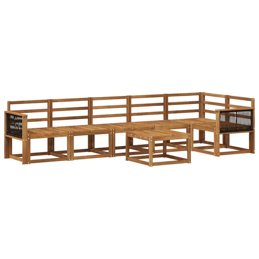 Ensemble de canapés d'extérieur 7 pcs Naturel - 2