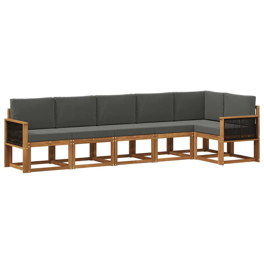 Ensemble de canapés d'extérieur 6 pcs Naturel et Anthracite - 2