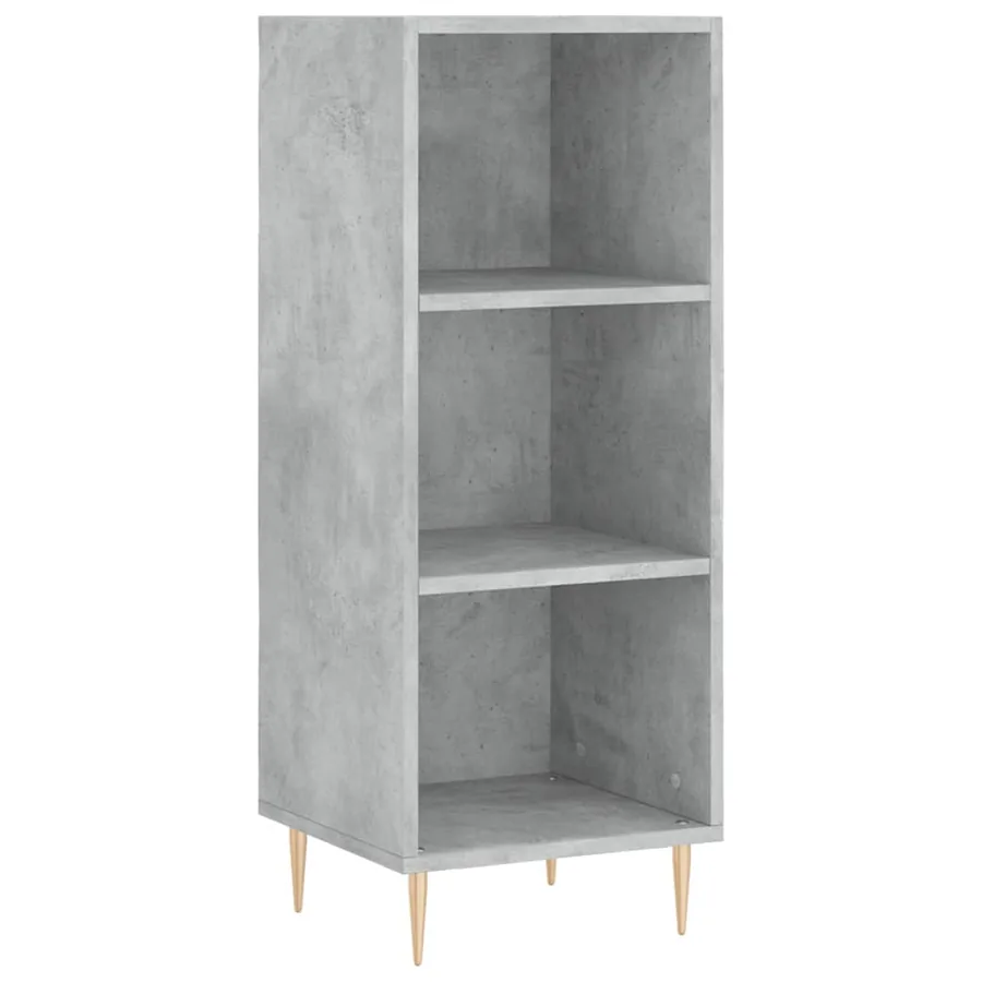 Buffet haut Gris béton 34,5x34x180 cm Bois d'ingénierie - 5