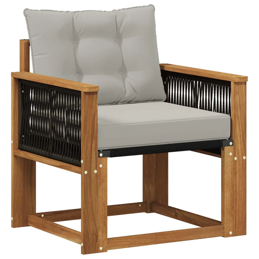 Sofa de milieu extérieur Bois d'Acacia Massif Naturel - 2