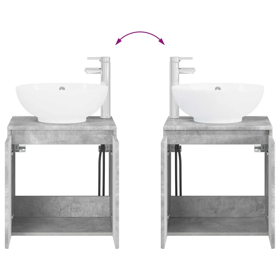Ensemble d'armoire de salle de bain 5 pcs Gris béton - 13