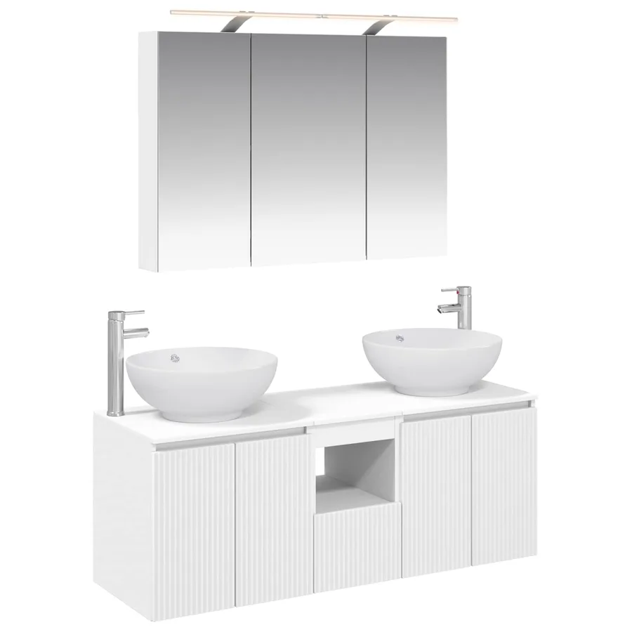 Ensemble d'armoire de salle de bain 4 pcs Blanc - 2