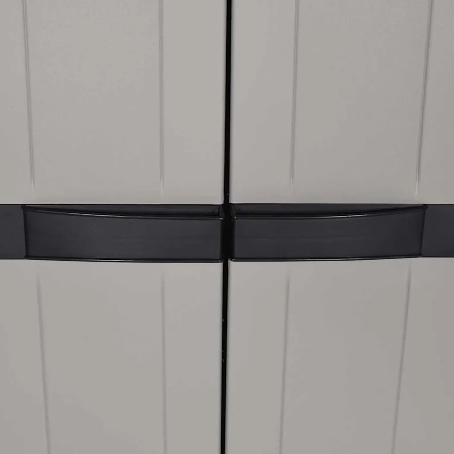 Armoire de rangement d'extérieur gris et noir 65x37x165 cm PP - 9