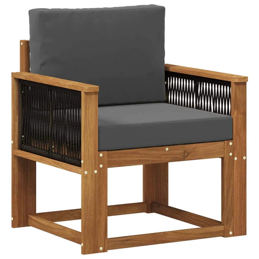 Sofa de milieu extérieur Bois d'Acacia Massif Naturel - 2