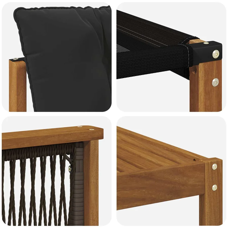 Ensemble de canapés d'extérieur 7 pcs Naturel et noir - 8
