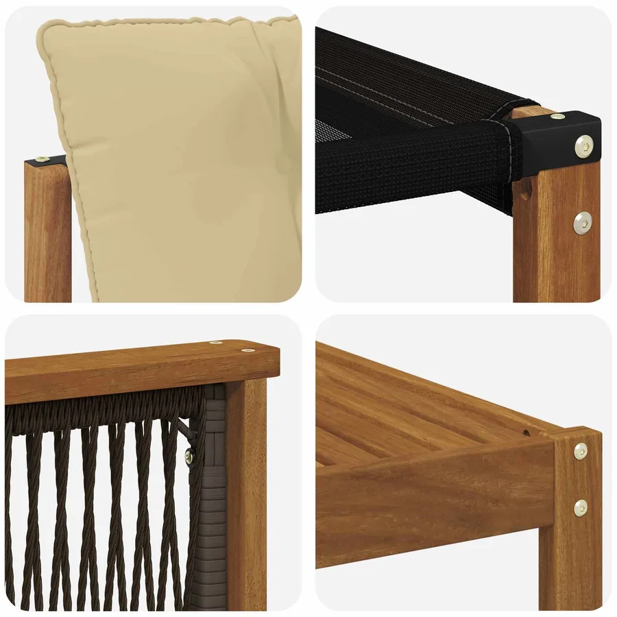 Ensemble de canapés d'extérieur 7 pcs Naturel et Beige - 6