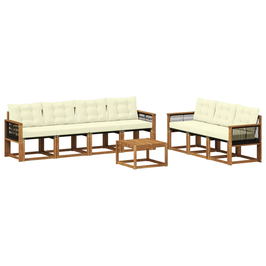 Ensemble de canapés d'extérieur 8 pcs Naturel et Crème - 2