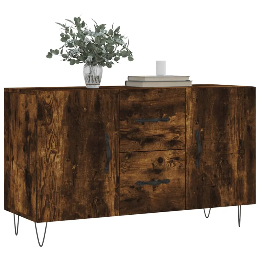 Buffet chêne fumé 100x36x60 cm bois d'ingénierie - 3