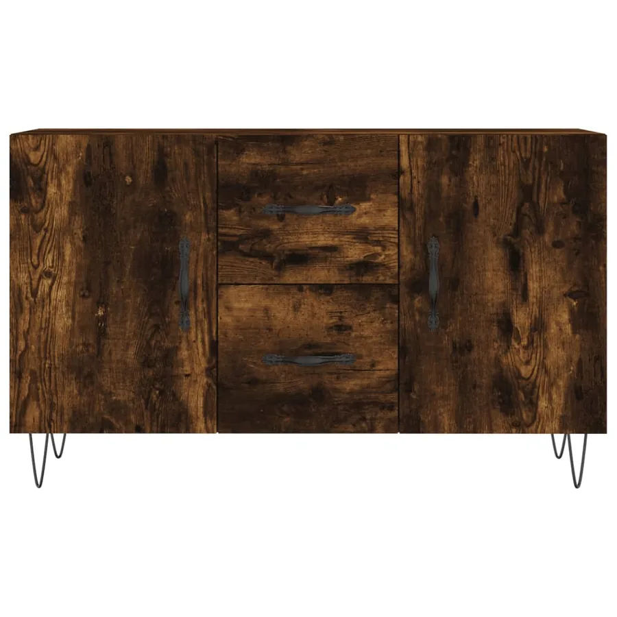 Buffet chêne fumé 100x36x60 cm bois d'ingénierie - 6