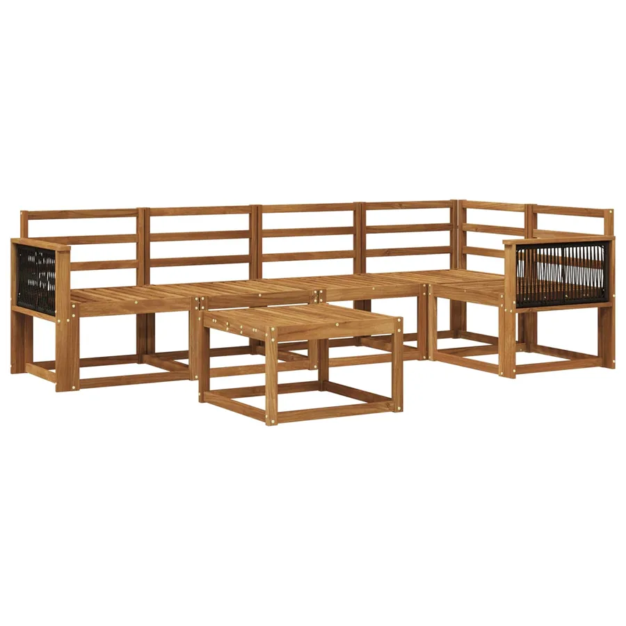 Ensemble de canapés d'extérieur 6 pcs Naturel - 2